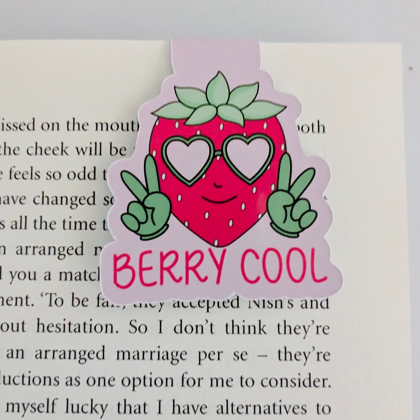 Berry Cool Magnetic Bookmark, handmade pagemaker