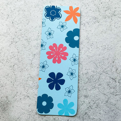 Bold Floral Blue Bookmark