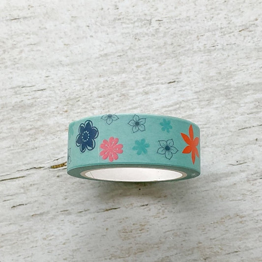 Bold Floral Blue Washi Tape