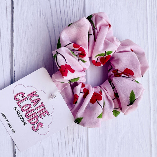 Pink Cherry Scrunchie