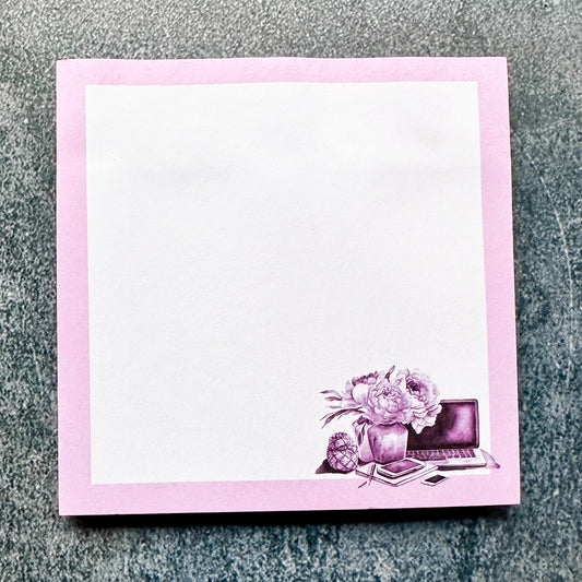 Purple Desk Layout sticky notes pad