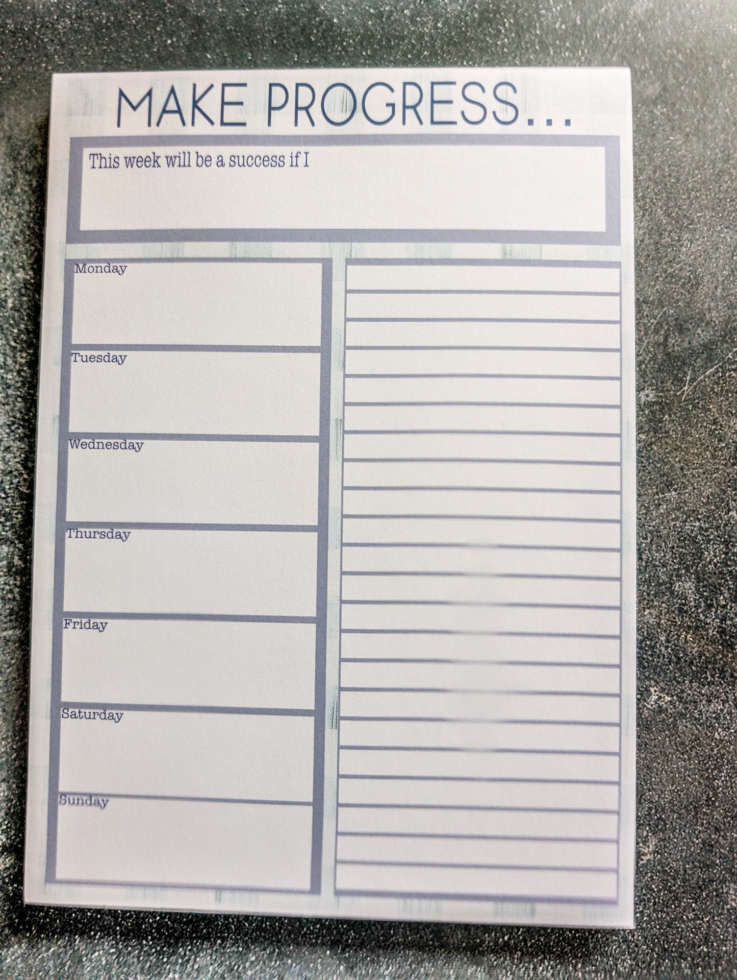 Make Progress Productivity A5 Notepad