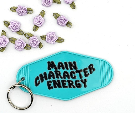 Main Character Energy Motel Keyring, retro keychain