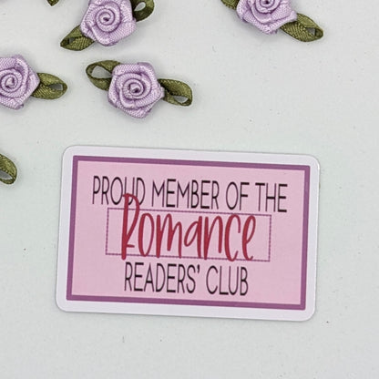 Proud Member of the Romance Readers' Club Die Cut Sticker