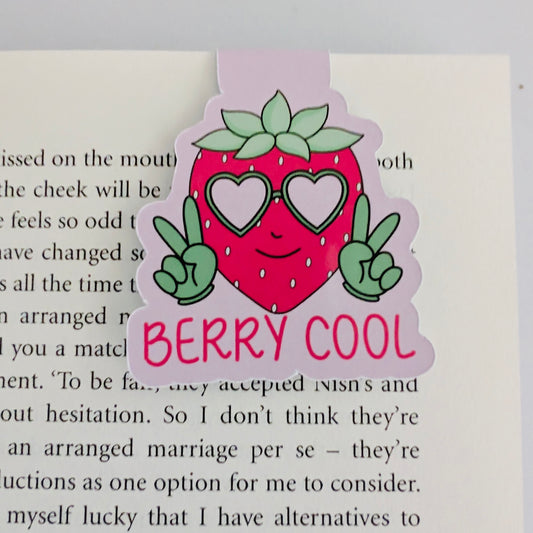 Berry Cool Magnetic Bookmark, handmade pagemaker