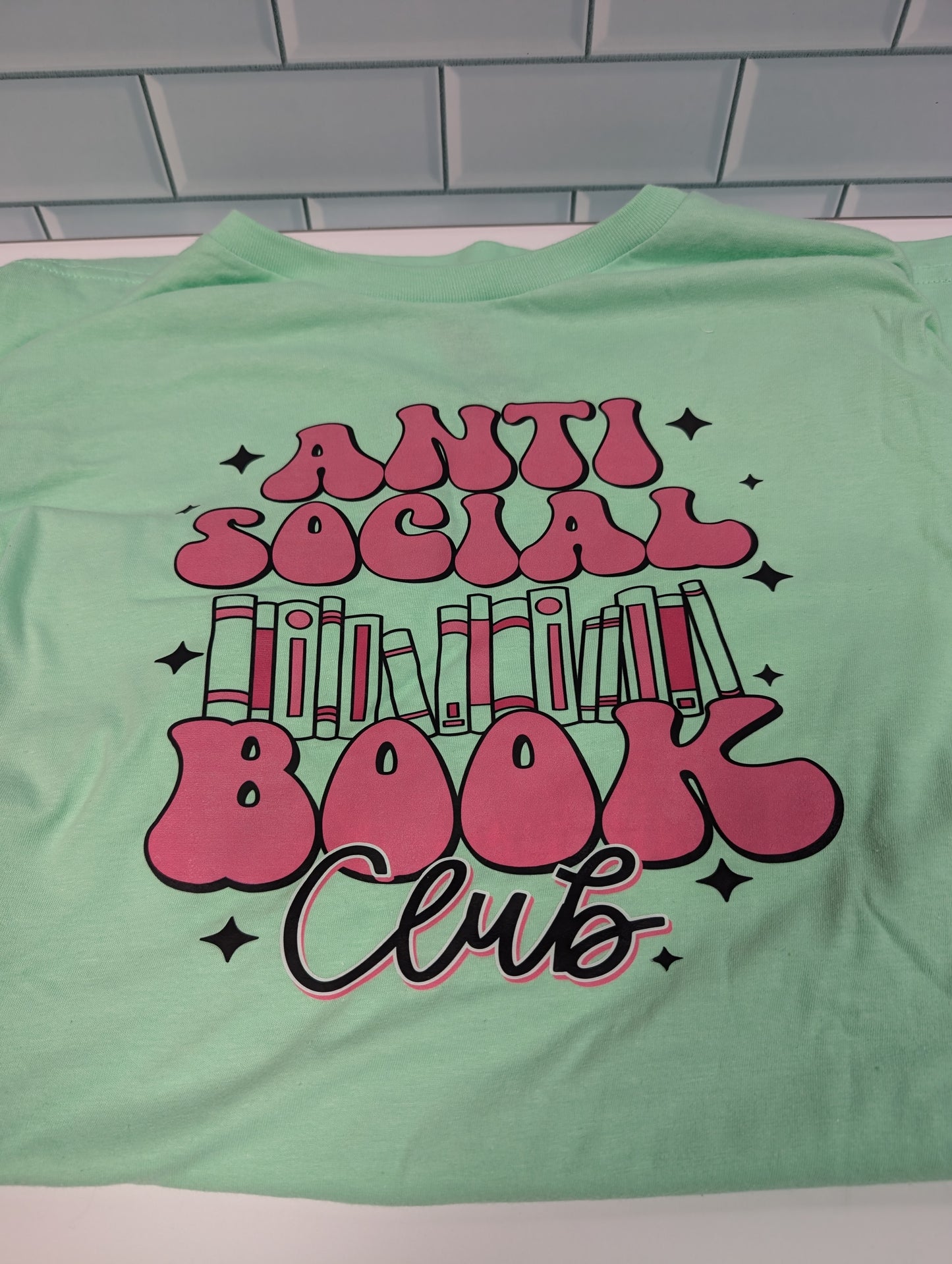 Anti Social Book Club Short-Sleeve T Shirt, bright green tee