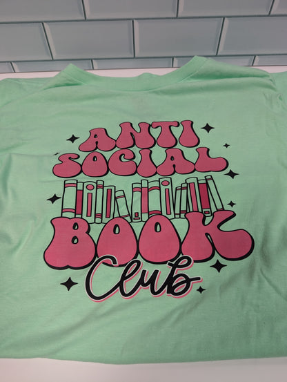 Anti Social Book Club Short-Sleeve T Shirt, bright green tee