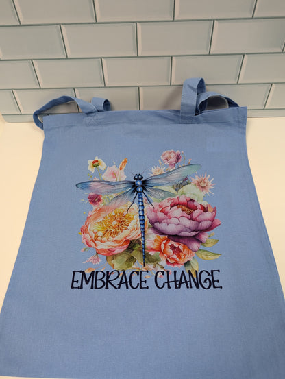 Embrace Change Dragonfly tote cotton tote bag