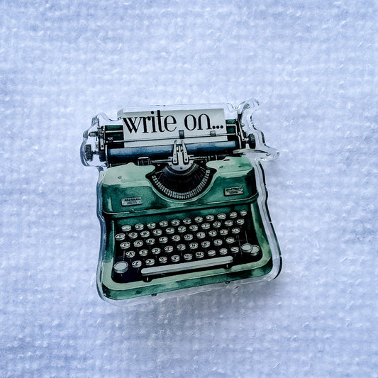 Write On Typewriter Acrylic Pin