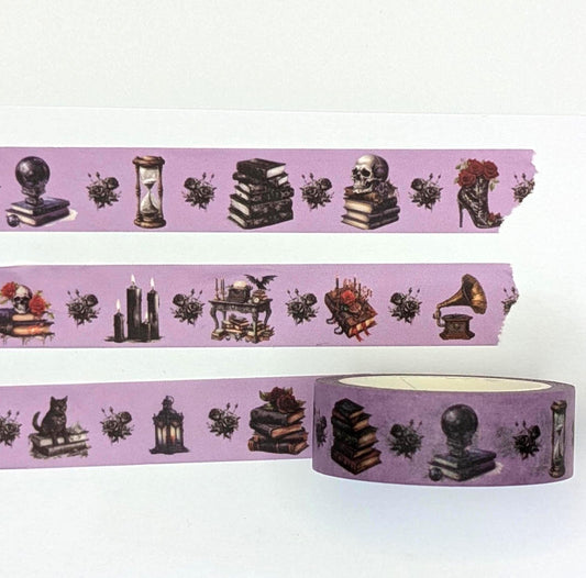 Gothic Paranormal Washi Tape, Book Lovers Decorative Tape