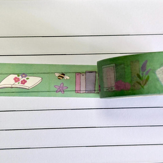 Spring Reading Washi Tape, Book Lovers Decorative Tape